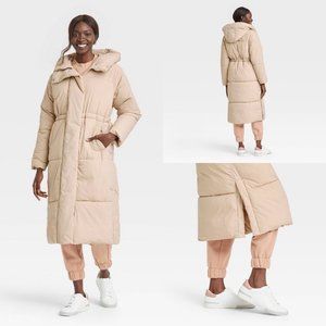 Puffer Jacket Hooded Tancream 